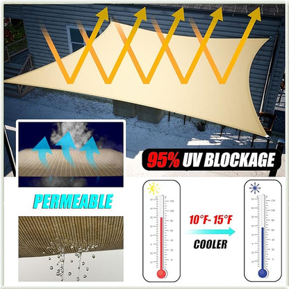 Amgo Custom Size 17' x 23' x 28.6' Green Right Triangle Sun Shade Sail UPF50+ AGTAPRT12, Order to Make Canopy Awning, 95% UV Blockage, Water & Air Permeable, Commercial Standard (We Customize)