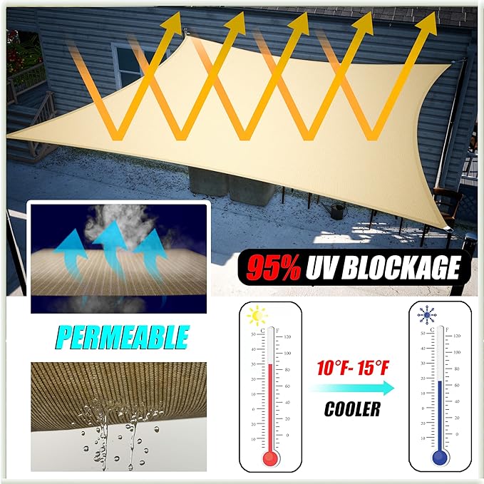 Amgo Custom Size 19' x 24' x 30.6' Green Right Triangle Sun Shade Sail Order to Make Canopy Awning UPF50+ AGSLT, 95% UV Blockage, Water & Air Permeable, 200GSM Commercial Standard (We Customize)