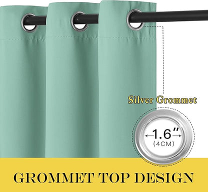 NICETOWN Room Darkening Curtain for Living Room - Energy Saving Thermal Insulated Grommet Room Darkening Curtain/Drape for Bedroom (1 Panel, 46 by 72, Aqua Blue)