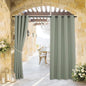 RYB HOME Outdoor Curtains for Patio Waterproof Block Sunlight Thermal Insulated Privacy Assured Thick Outside Curtains for Pergola, Cabana, Gazebo, W52 x L72, Sea Green, 1 Panel