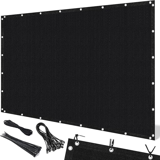Artpuch 90% Sun Shade Cloth, 8 x 16 FT Pergola Shade Cover Canopy with Grommets, Sun Screen Fabric Tarp for Patio, Outdoor, Garden, Backyard, Black