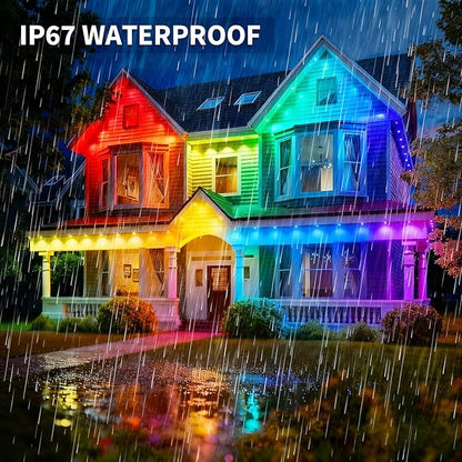 Permanent Outdoor Lights, 50ft Smart Eave Lights with RGB LED Light, IP67 Waterproof, App Control, DIY RGB Light for House Halloween Decorations
