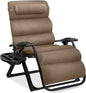 Best Choice Products Oversized Zero Gravity Chair, Folding Outdoor Patio Recliner, XL Anti Gravity Lounger w/Removable Cushion, Cup Holder, Side Tray, 350lb Capacity - Taupe