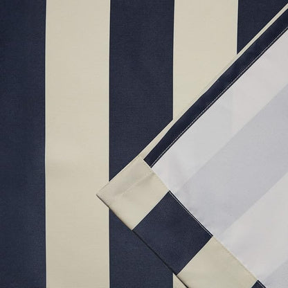 Exclusive Home Canopy Stripe Indoor/Outdoor Grommet Top Curtain Panel, 54"x84", Navy / Sand, Set of 2
