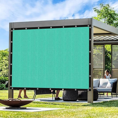 Artpuch Outdoor Pergola Shade Cover 9' X 10' Sun Shade Cloth with Grommets, 90% UV Protection Canopy Patio Privacy Screen (Customized Available) GN107, Turquoise