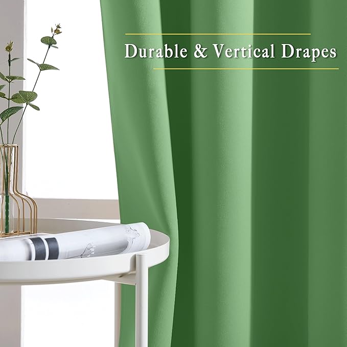 NICETOWN Room Divider 84 inch Curtain for Sliding Glass Door, Grommet Thermal Insulated Sound Reducing Window Treatment Draperies for Bedroom/Living Room, W100 x L84, 1 Panel, Froest Green