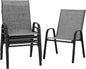 PIZZELLO Patio Chairs Set of 4, Outdoor Stackable Dining Chairs for All Weather, Lightweight Textilene Outdoor Chair Sets with Armrests, 330Lbs Capacity, for Backyard Porch Poolside Garden (Grey)