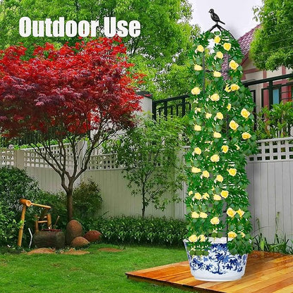 6FT Garden Obelisk Trellis for Climbing Plants,70”Metal Plant Support Tower, Heavy Duty Thickened Tube,Rustproof Black Flower Stand for Vines, Roses, Outdoor & Indoor Use