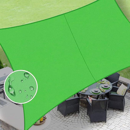 LOVE STORY Rectangle 8'x18' Waterproof Sun Shade Sail Canopy UV Block for Outdoor Patio Backyard Carport,Fruit Green(We Make Custom Size)