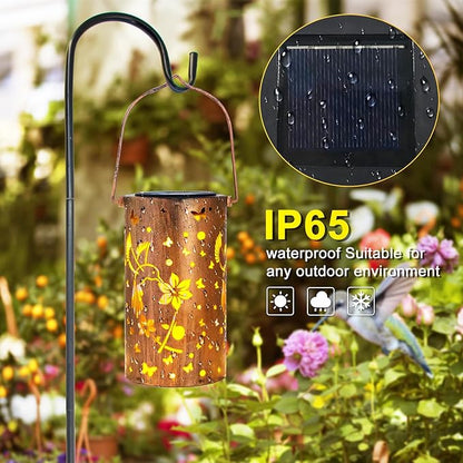 4 Pack Solar Lanterns Outdoor Waterproof Hummingbirds Birthday Gifts for Women Mom Grandma Garden Decor Hanging LED Decorative Light for Patio Yard Lawn Gardening Gifts