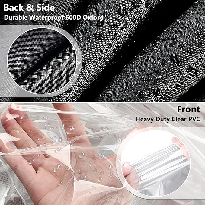 Waterproof Shelf Cover,Outdoor 600D Heavy Duty Dustproof Storage Shelves Cover,36''x18''x62'' Shelf Covers for Wire Shelving with Zippers,Storage Rack Covers with Clear Front