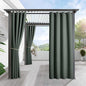 RYB HOME Outdoor Curtains for Patio Waterproof Block Sunlight Thermal Insulated Privacy Assured Thick Outside Curtains for Porch, Gazebo, Pergola, W52 x L95, Dark Green, 1 Panel