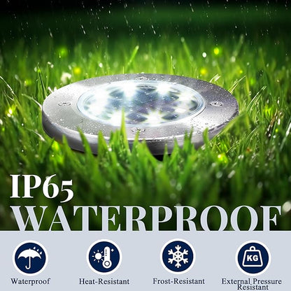 SOLPEX Solar Lights Outdoor Waterproof, 8 Pack Solar Ground Lights, Solar Garden Lights Landscape Lighting for Pathway Driveway Patio Backyard Walkway (Warm White)