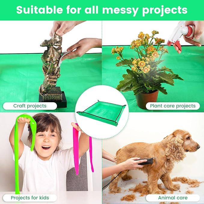 Repotting Mat for Indoor Plant Transplanting Control Mess, 26.8"X26.8" Waterproof Succulent Potting Mat Square Planting Tray Soil Change Mat Gardening Gifts for Plant Lovers