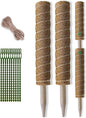Moss Pole 36 Inch - Monstera Plant Support, 2 Pack 20.5 Inch Plant Stakes for Indoor Plants Coco Coir Moss Pole Sticks for Climbing Potted Live Plants, Pothos, Philodendron, with Garden Ties