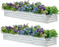 2 Pack 6x1.5x1FT Galvanized Raised Garden Bed Kit, Outdoor Metal Planter Box for Vegetables, Bottomless Rectangular Gardening Bed with Support Rods, Tool-Free Assembly, Silver