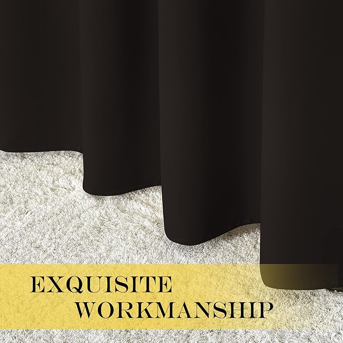 NICETOWN Blackout Room Darkening Curtain - (Toffee Brown Color) Window Treatment Panel for Home Theater, Noise Reducing Shade/Drapery, 52 inches Wide by 95 inches Long, 1 Piece