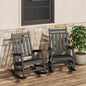 Rocking Chair Outdoor Set of 2 - HDPE Poly High Back Porch Rocker Chairs for Adults - All Weather Resistant Furniture for Patio Front Porch - Black