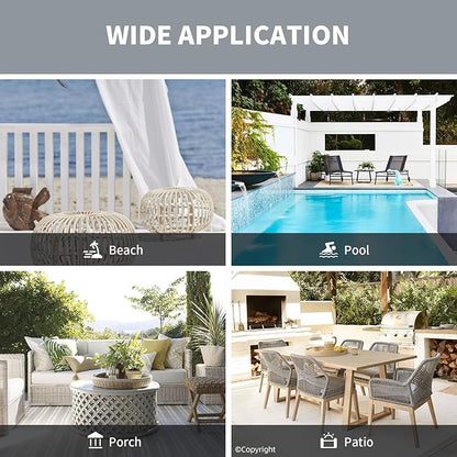 Waterproof Outdoor Curtain W52 x L84 - Grommet Top Sunlight Blocking Window Treatment Drapes Blackout Curtains for Home Bedroom Living Room Outdoor Patio Porch Pergola (Light Gray, 2 Panels)