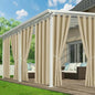 Outdoor Curtains for Patio Waterproof - 6 Panels Privacy Weatherproof Outside Curtains with Grommets for Pergola, Gazebo, Porch, Cabana, Balcony, 54 x 95 Inch, Cream