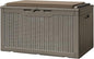 Greesum 100 Gallon Resin Deck Box Large Outdoor Storage with Cushions for Patio Furniture, Garden Tools, Pool Supplies, Weatherproof and UV Resistant, Lockable, Light Coffee