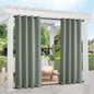 NICETOWN Outdoor Curtains for Patio Waterproof & Windproof 2 Panels, Rustproof Top and Bottom Grommet Heat & Cold Block Blackout Thermal Outdoor Drapes for Garden, W52 x L95, Sage Green