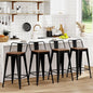 WENTMENT Metal Bar Stools Set of 4 Counter Height Barstools with Removable Back 26" Kitchen Bar Stools with Wooden Seat, Black
