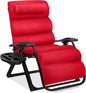 Best Choice Products Oversized Zero Gravity Chair, Folding Outdoor Patio Recliner, XL Anti Gravity Lounger w/Removable Cushion, Cup Holder, Side Tray, 350lb Capacity - Crimson Red