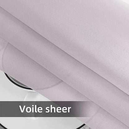 SpaceDresser Waterproof Outdoor Sheer Curtains for Patio - 4 Panels Rod Pocket Indoor Voile Sheer Curtain for Living Room,52W x 108L inch, Silver Grey