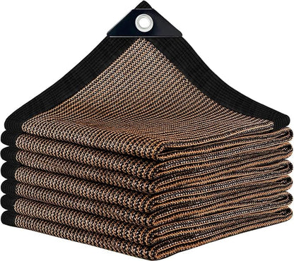 Sun Shade Cloth with Grommets,90% UV Protection Shade Fabric,Pergola Shade Cover Canopy Fence Privacy Screen Balcony,Brown Sunshades for Patio Pergola Garden Backyard Outdoor,Mocha-5x10FT