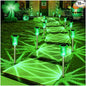 DenicMic St Patricks Day Decorations Solar Lights Outdoor 10 Pack Waterproof Green LED Stainless Steel Stake Outside Lights for Yard Pathway Garden Driveway Walkway Landscape Path Lighting