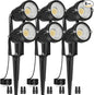 Low Voltage Landscape Lights IP65 Waterproof 7W 700LM LED Outdoor Lighting with Connectors for Garden Yard Pathway Pool | 12V 24V 2700K Tree Spotlights | Warm White - 6 Pack