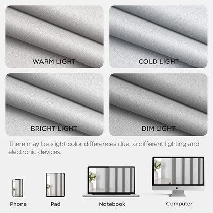 Joydeco Blackout Patio Sliding Door Curtains 108 Inches Long, Grommet Privacy Room Divider Curtains, Extra Wide Thermal Blackout Drapes for Bedroom Living Room (Greyish White, 60Wx108L, 1 Panel)