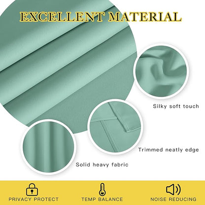 NICETOWN Door Curtain for Closet Doors 80 Inches Long 1 Panel, Blackout Doorway Curtain for Open Closet Bedroom, Room Divider Living Room for Privacy (Aqua Blue, 1 Panel, 46W x 80L)