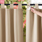 NICETOWN 2 Panels Patio Outdoor Curtainss 95 inch Long Waterproof for Exterior Space, Home Fashion Thermal Insulated with Detachable Tab Top Room Darkening Drapes for Cabana, 84" W, Biscotti Beige
