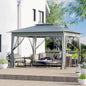 ECOTOUGE 11FT Pop Up Gazebo, Canopy Tent with Mosquito Netting,Instant Shelte Gazebo w/Carrying Roller Bag Waterproof and UV Resistant Canopy Tent for Grill, Garden and Backyard(Dark Grey)