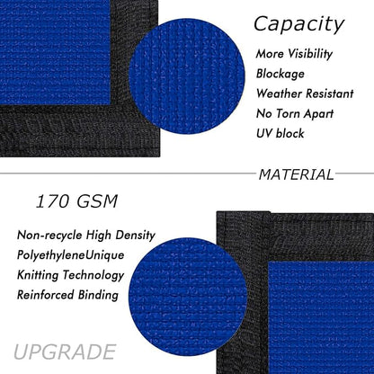UPGRADE Privacy Screen 6' x 50' Fence Commercial Shade Cover with Brass Grommets Heavy Duty Perfect for Outdoor Back Yard, Blue, Customizable