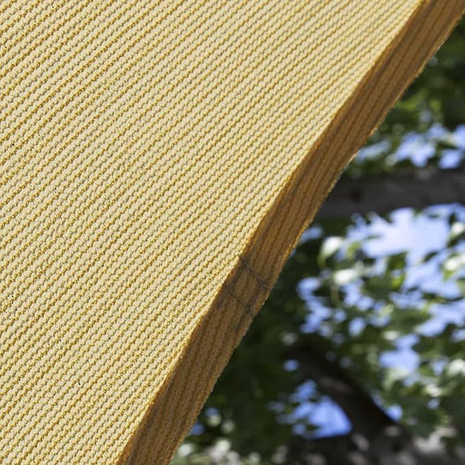 Amgo Custom Size 6' x 11' x 12.5' Sand Beige Right Triangle Sun Shade Sail UPF50+ AGTAPRT12, Order to Make Canopy Awning, 95% UV Blockage, Water & Air Permeable, Commercial Standard (We Customize)