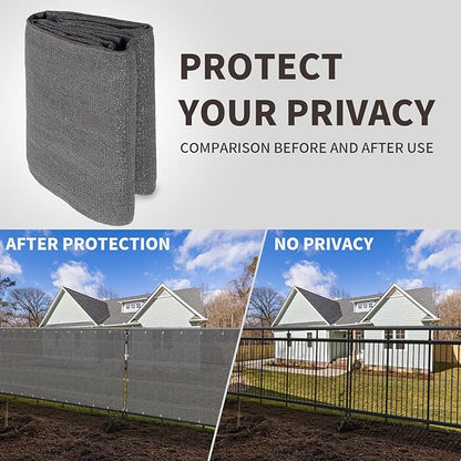 LOVE STORY Custom Size 3.3'x22' Dark Grey Balcony Privacy Screen,UV Block Privacy Fence Screen,90% Shield for Outdoor Pool Garden Apartment Railing