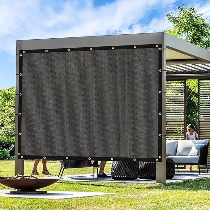Artpuch Outdoor Pergola Shade Cover 4x12 FT Sun Shade Cloth with Grommets Dark Grey 90% UV Protection Canopy Patio Privacy Screen (Customized Available)
