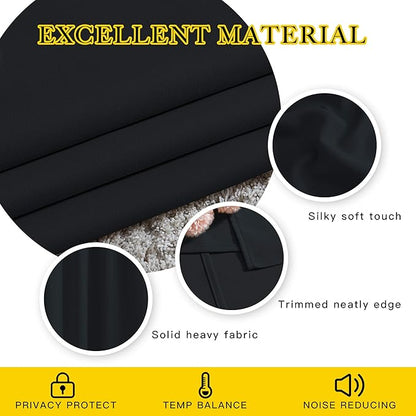 NICETOWN Black Out Dooway Curtain 80 inches Long, Grommet Thermal Insulated Window Treatment Light & Sound Blocking Drapes for Living Room/Hallway, W52 x L80, 1 Panel