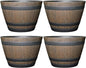 Classic Home and Garden Whiskey Plastic Resin Flower Pot Barrel Planter, Walnut Brown, 20.5" (Pack of 4)