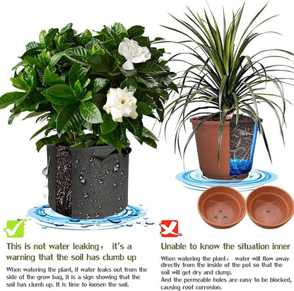 5 Pack 1 Gallon Grow Bags with Handles Garden Vegetable Flower Grow Bags Nonwoven Aeration Fabric Pots for Nursery Garden Planting