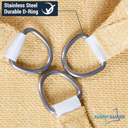 SUNNY GUARD Sun Shade Sail 12'x12' Rectangle Sand UV Block Sunshade for Backyard Yard Deck Patio Garden Outdoor Activities and Facility(We Make Custom Size)