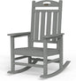 Oversized Rocking Chair Outdoor, High Back Porch Rocker Chair, HDPE All Weather Resistant Rocking Chairs for Patio, 380lbs Weight Capacity, Grey