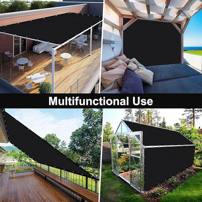 Artpuch 90% Sun Shade Cloth, 8 x 12 FT Pergola Shade Cover Canopy with Grommets, Sun Screen Fabric Tarp for Patio, Outdoor, Garden, Backyard, Black