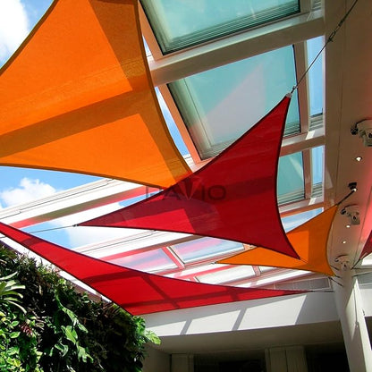 Patio Paradise 9' x 9' x 9' Sun Shade Sail Triangle Canopy Shade Cloth Fabric Sunlight Block Patio Pergola Cover HDPE Deck Awning for Outdoor Backyard Roof Shading, Red
