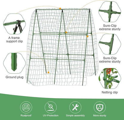 55" H x 36" W Cucumber Trellis for Raised Bed Garden, Cucumber Trelli for Climbing Plants Outdoor，A-Frame Vegetable Grow Supports, Tomato Plant Support for Tomato Squash Zucchini (1PC)