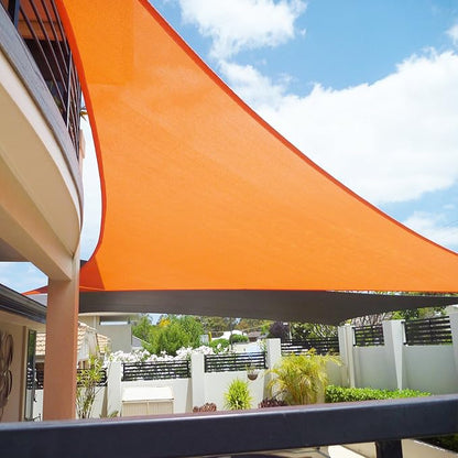 E&K Sunrise 26' x 26' x 26' Sun Shade Sail Triangle Canopy Shade Cover UV Block for Patio Backyard Garden Outdoor (Orange)