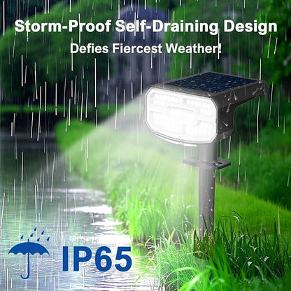 Solar Lights Outdoor Waterproof IP65, Super Bright LED,Cool Light 2 Lighting Modes Selectable, Solar Powered Yard Garden Solar Spot Lights for Outside Landscape Auto On/Off -8 Pack